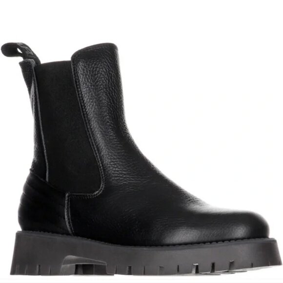 New! Pajar Nureia Chelsea Leather Boots Black Pull On 40 - Picture 1 of 8